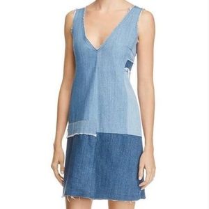 Paige Patchwork Denim Mini Dress Sz L